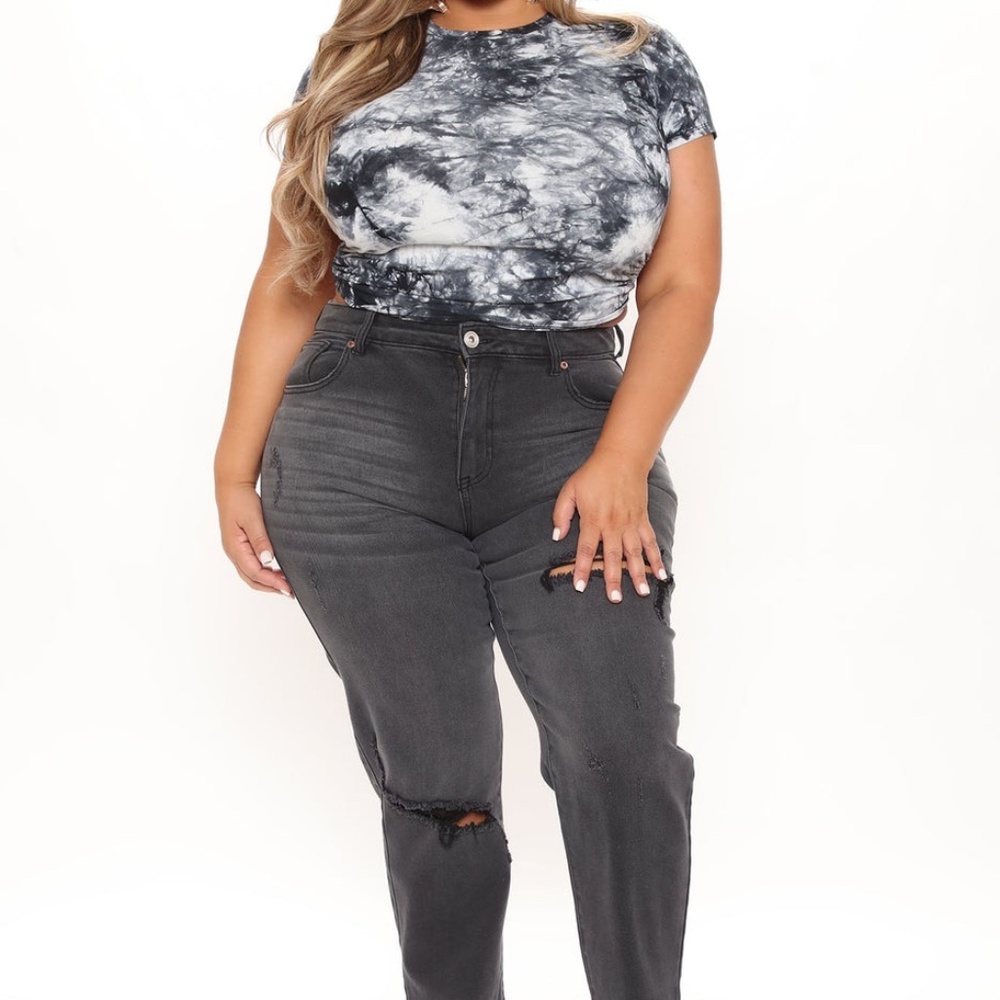Fashion Nova Look Back At It Backless Top Black Combo 3X